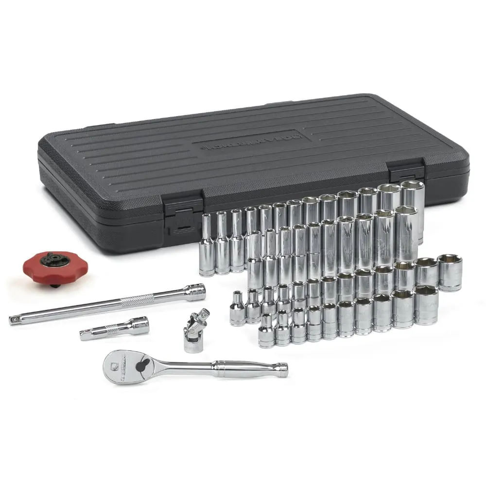 GearWrench 80300 51 Pc. 1/4" Drive 6 Point Standard & Deep SAE/Metric Mechanics Tool Set