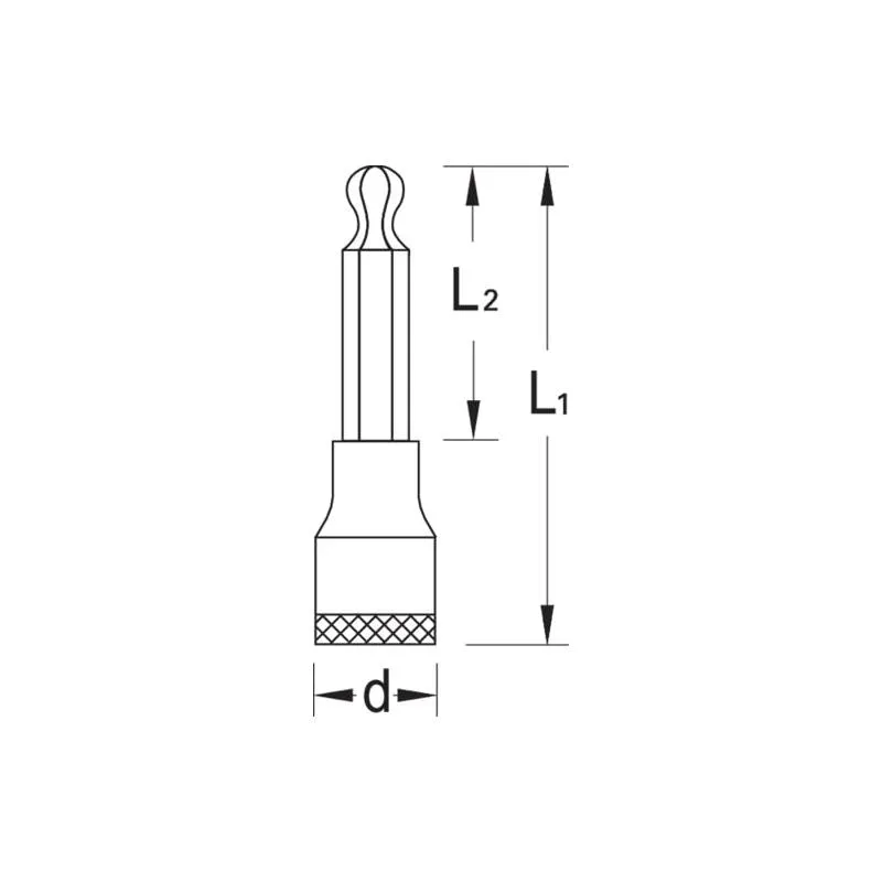 Gedore 1505726 Screwdriver Bit Socket 3/8 Inch, Long 5 mm