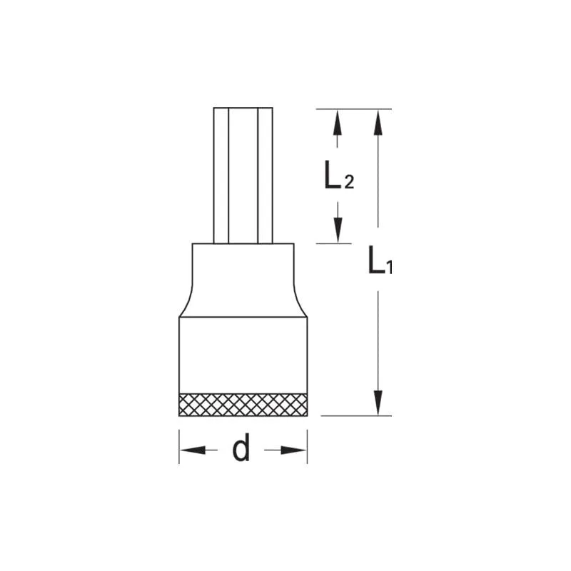 Gedore 6158460 Screwdriver Bit Socket 1/2 Inch Drive, Long 12 mm