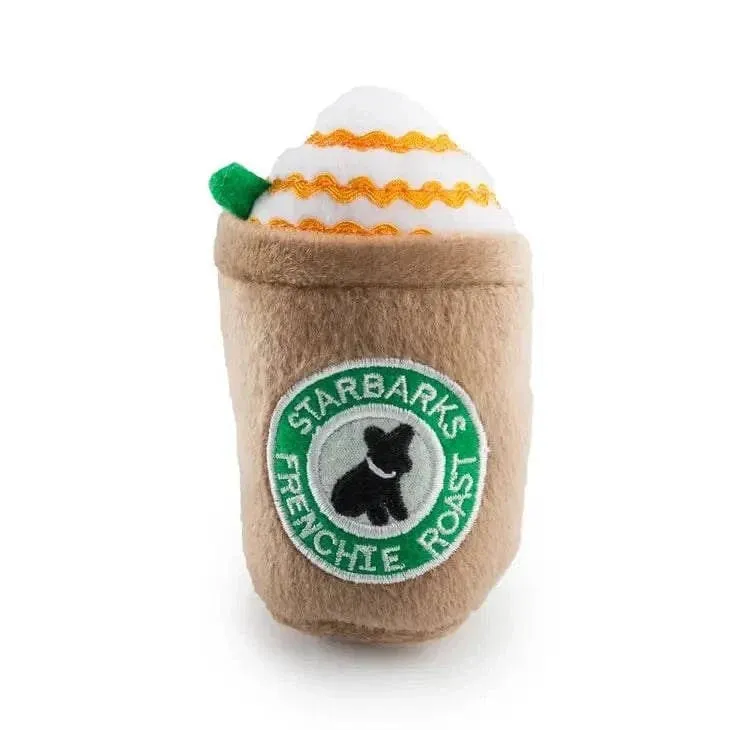 Haute Diggity Dog - Starbarks Frenchie Roast W/ Straw Squeaker Dog Toy