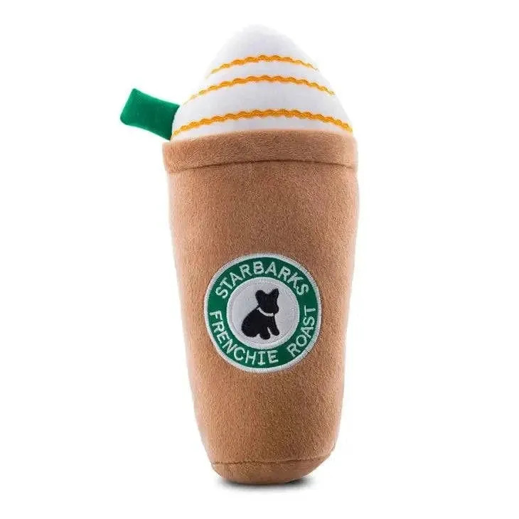 Haute Diggity Dog - Starbarks Frenchie Roast W/ Straw Squeaker Dog Toy