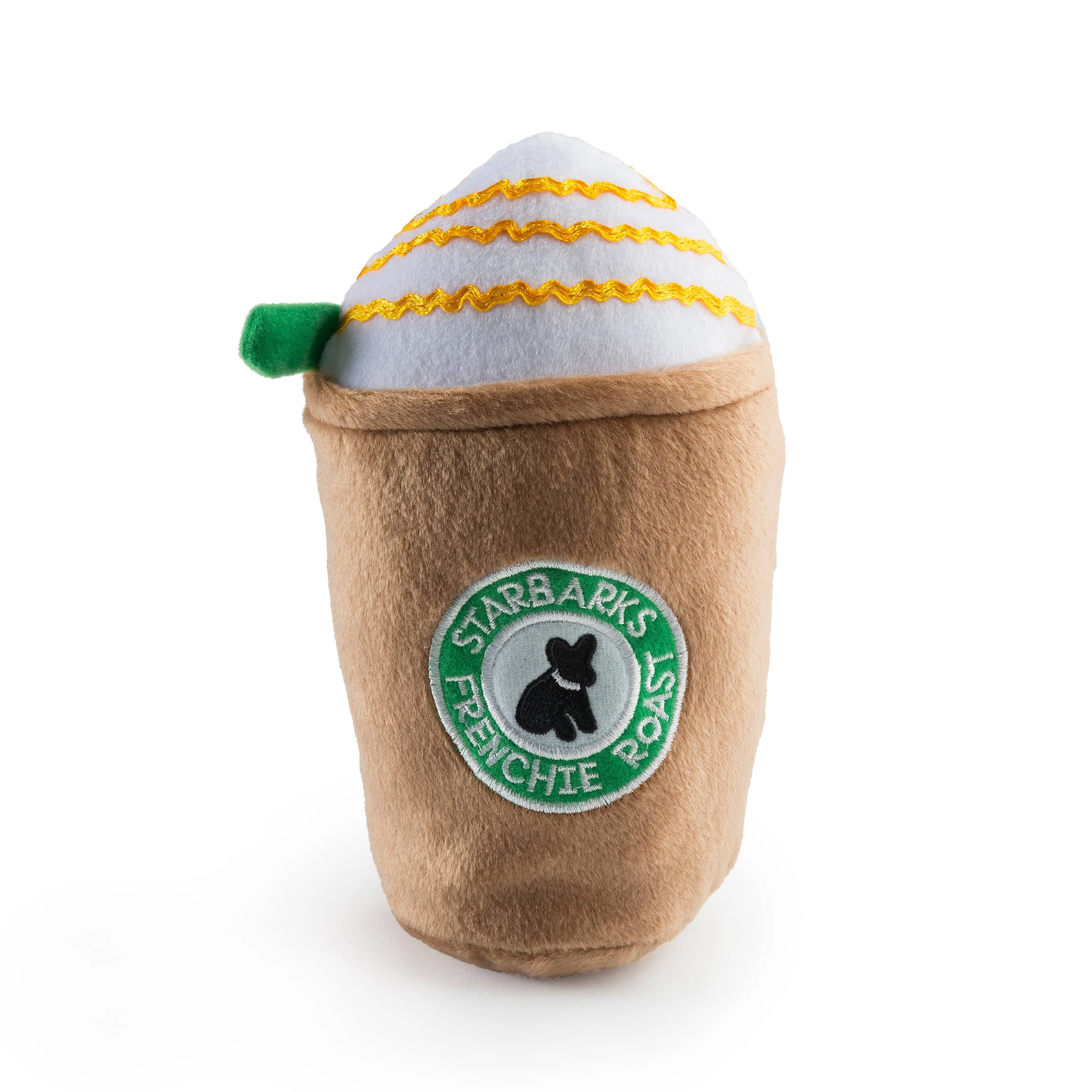 Haute Diggity Dog - Starbarks Frenchie Roast W/ Straw Squeaker Dog Toy