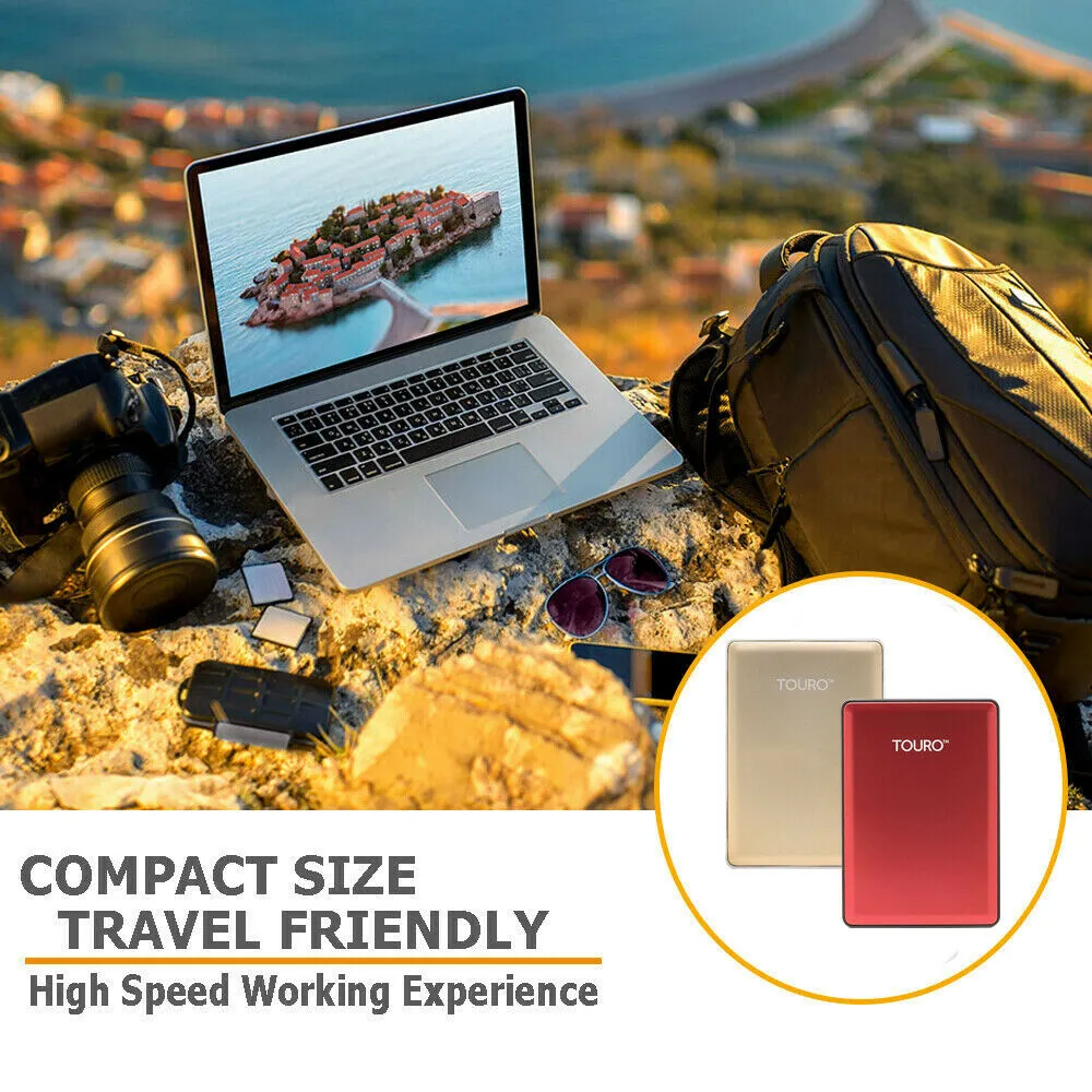 Hitachi Touro S Mobile Portable External Hard Drive 500GB USB 3.0 HDD for PC/Mac