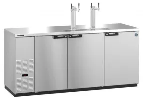 Hoshizaki HDD-3-80-S Three Section Refrigerator Stainless Steel Double Tap Kegerator - (4) 1/2 Keg Capacity