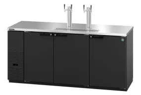 Hoshizaki HDD-3-80 Three Section Refrigerator Black Vinyl Double Tap Kegerator - (4) 1/2 Keg Capacity