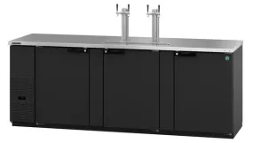 Hoshizaki HDD-4-95 Three Section Refrigerator Black Vinyl Double Tap Kegerator - (5) 1/2 Keg Capacity