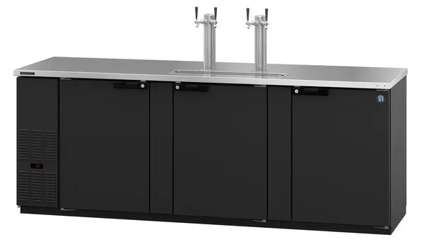 Hoshizaki HDD-4-95 Three Section Refrigerator Black Vinyl Double Tap Kegerator - (5) 1/2 Keg Capacity