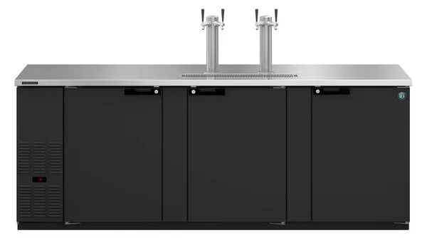 Hoshizaki HDD-4-95 Three Section Refrigerator Black Vinyl Double Tap Kegerator - (5) 1/2 Keg Capacity