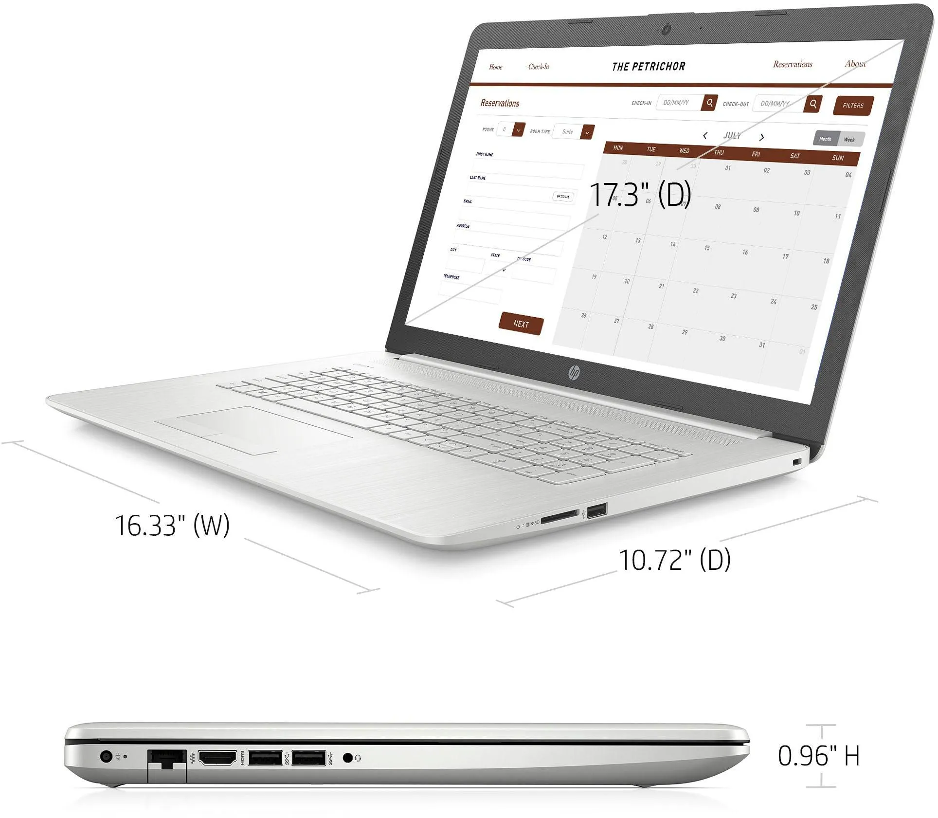 HP - 17.3&quot; Laptop - Intel Core i3 - 8GB Memory - 256GB SSD - Natural Silver