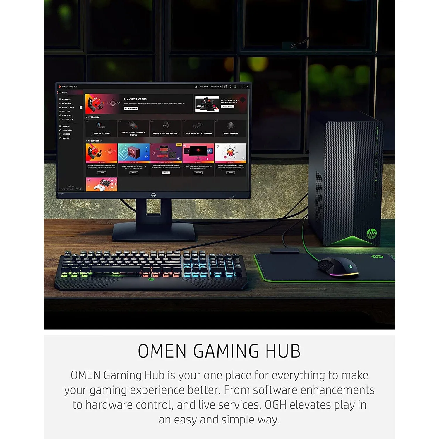HP Pavilion Gaming PC AMD Ryzen 3 5300G Processor 8GB RAM 256GB SSD (Refurbished)
