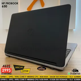 HP ProBook 650 i7 Laptop Offers (Open Box)