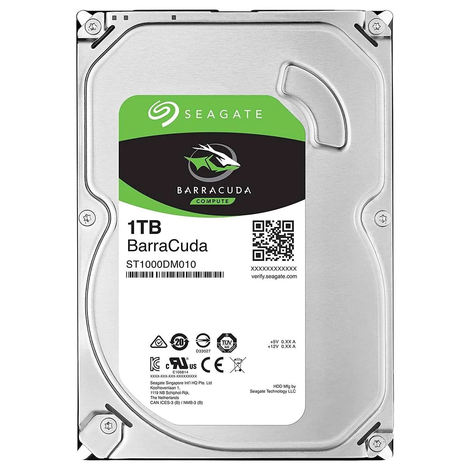 Internal hard drive Seagate BarraCuda, ST1000DM010, 1 TB