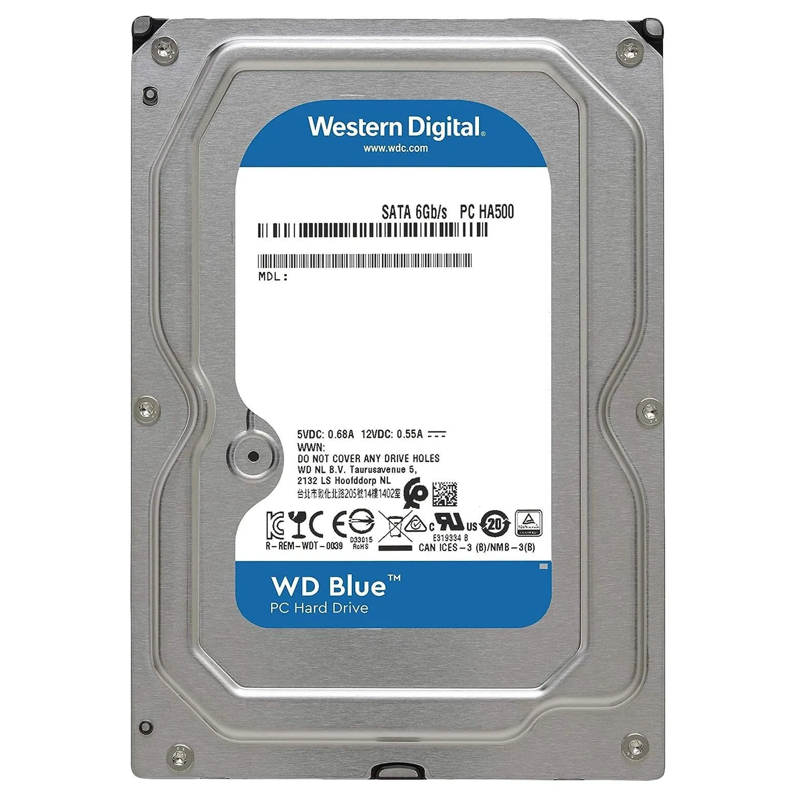 Internal hard drive Western Digital WD Blue SMR, WD20EZBX, 2TB