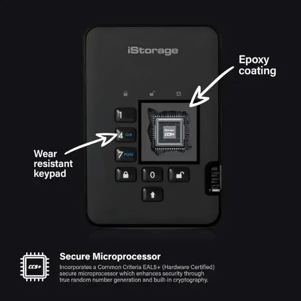 iStorage Diskashur Pin Authenticated Portable Drive 256GB SSD