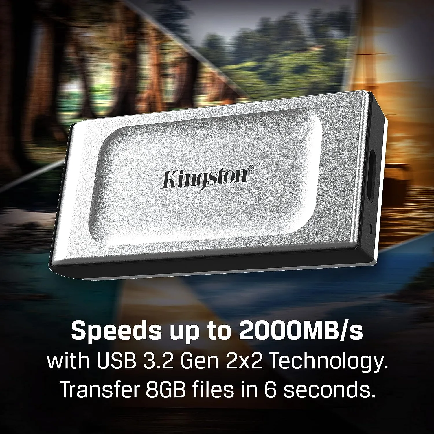 Kingston 500GB XS2000 USB Type-C 3.2 Gen 2x2 Portable SSD SXS2000/500G