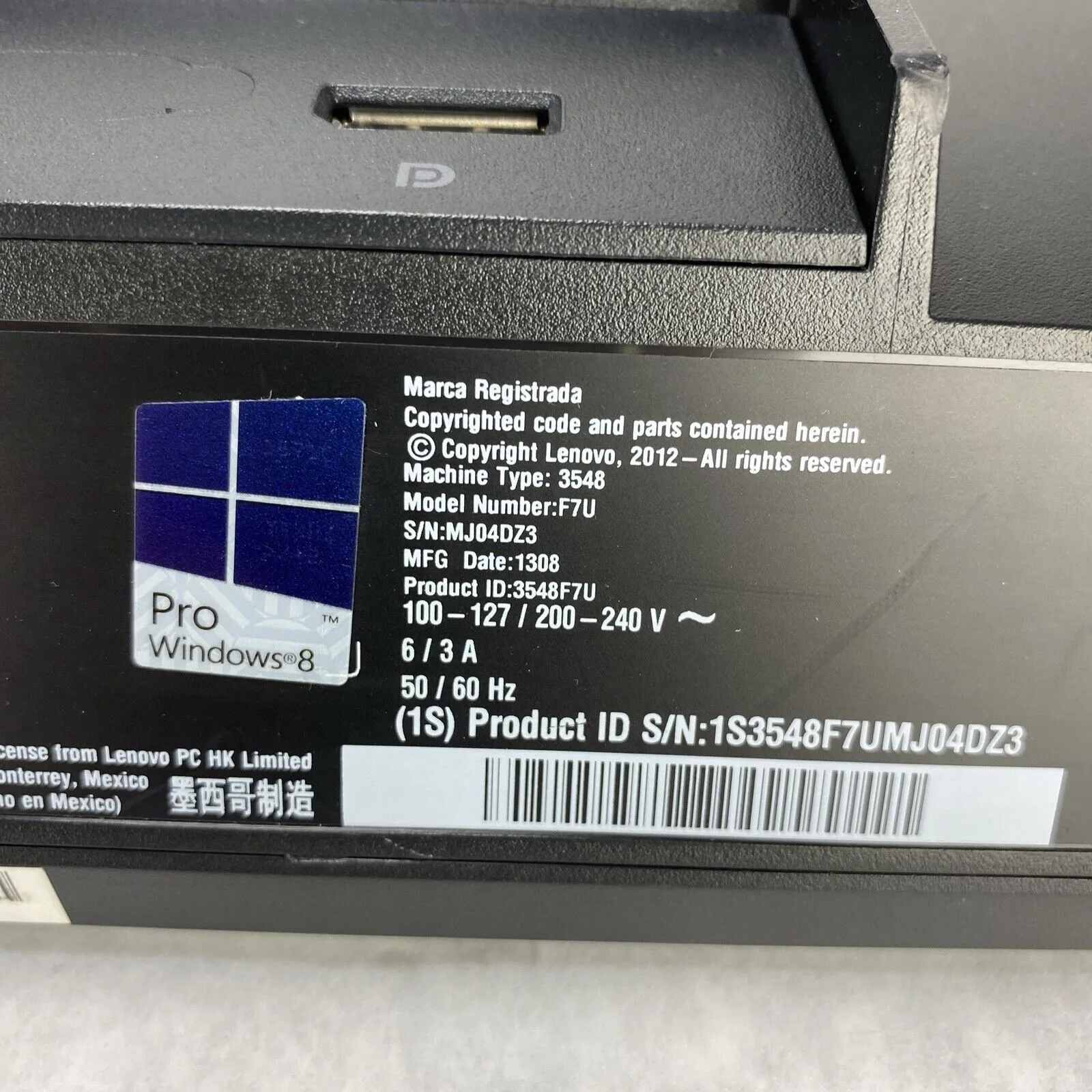 Lenovo ThinkCentre M72z 20" AIO I5-3470S 2.90GHz 4GB RAM No Stand No HDD No OS