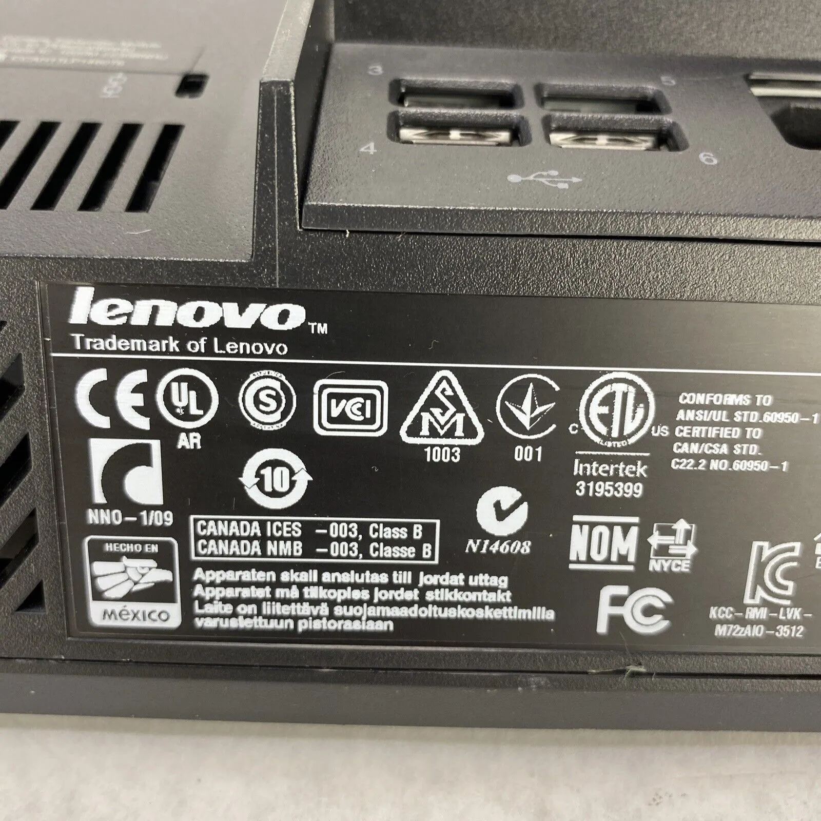 Lenovo ThinkCentre M72z 20" AIO Pentium G2020 2.90GHz 4GB RAM No Stand No HDD OS