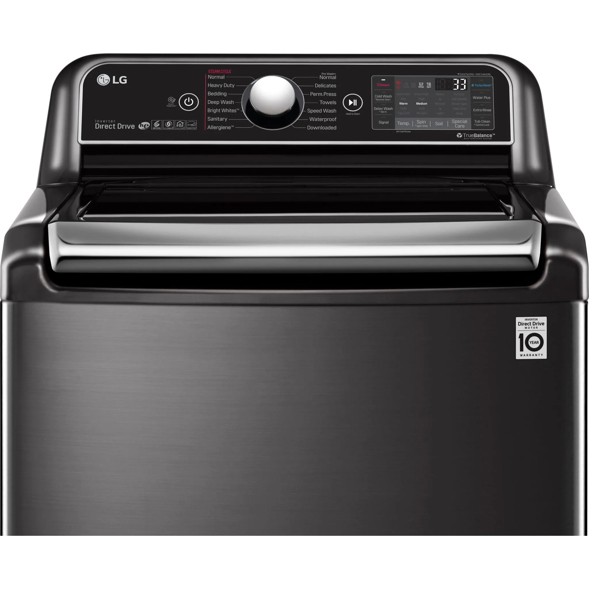 LG Top Load Washer (WT7850HBA) - Black Steel