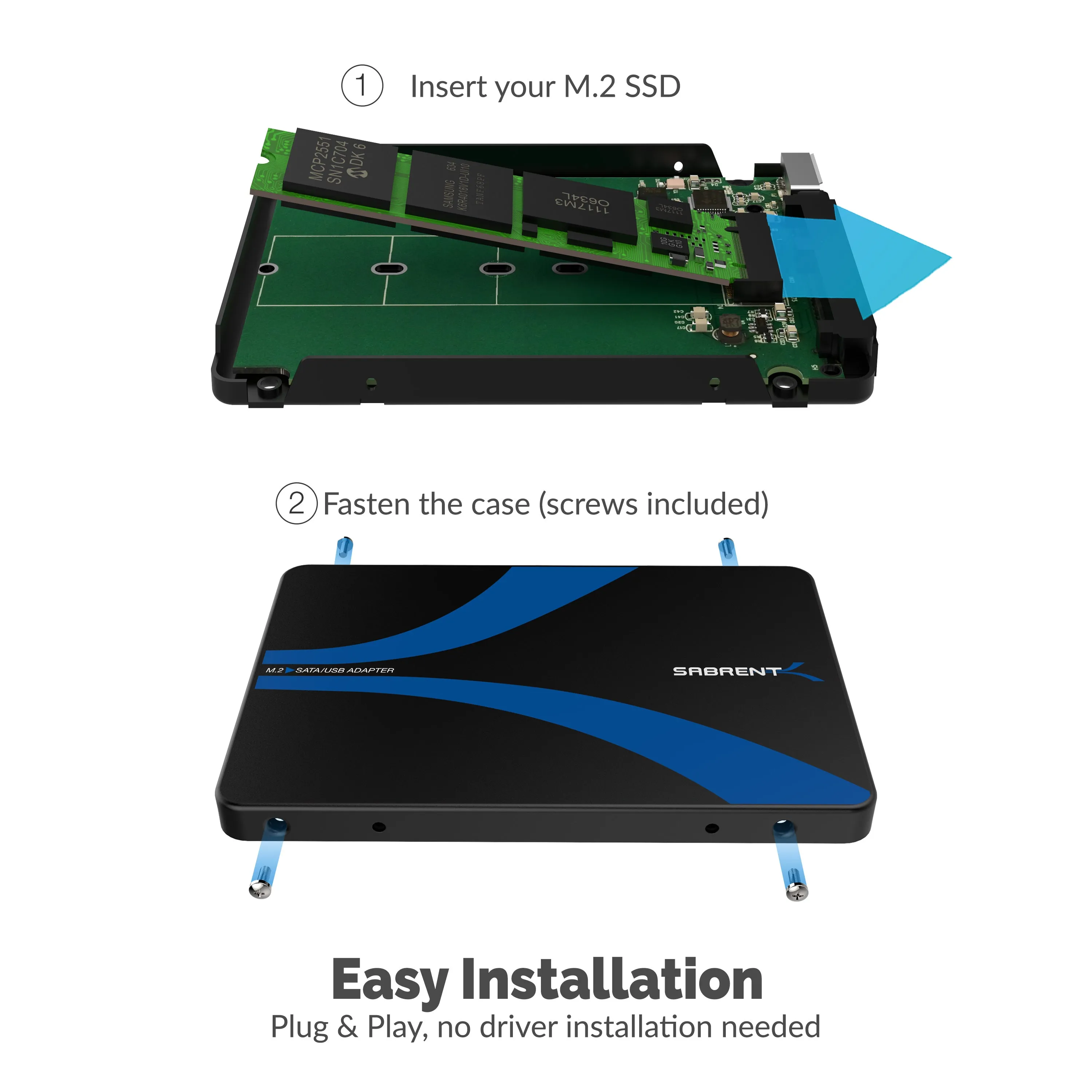 M.2 SSD [NGFF] to USB 3.0 / SATA III 2.5-Inch Enclosure Adapter