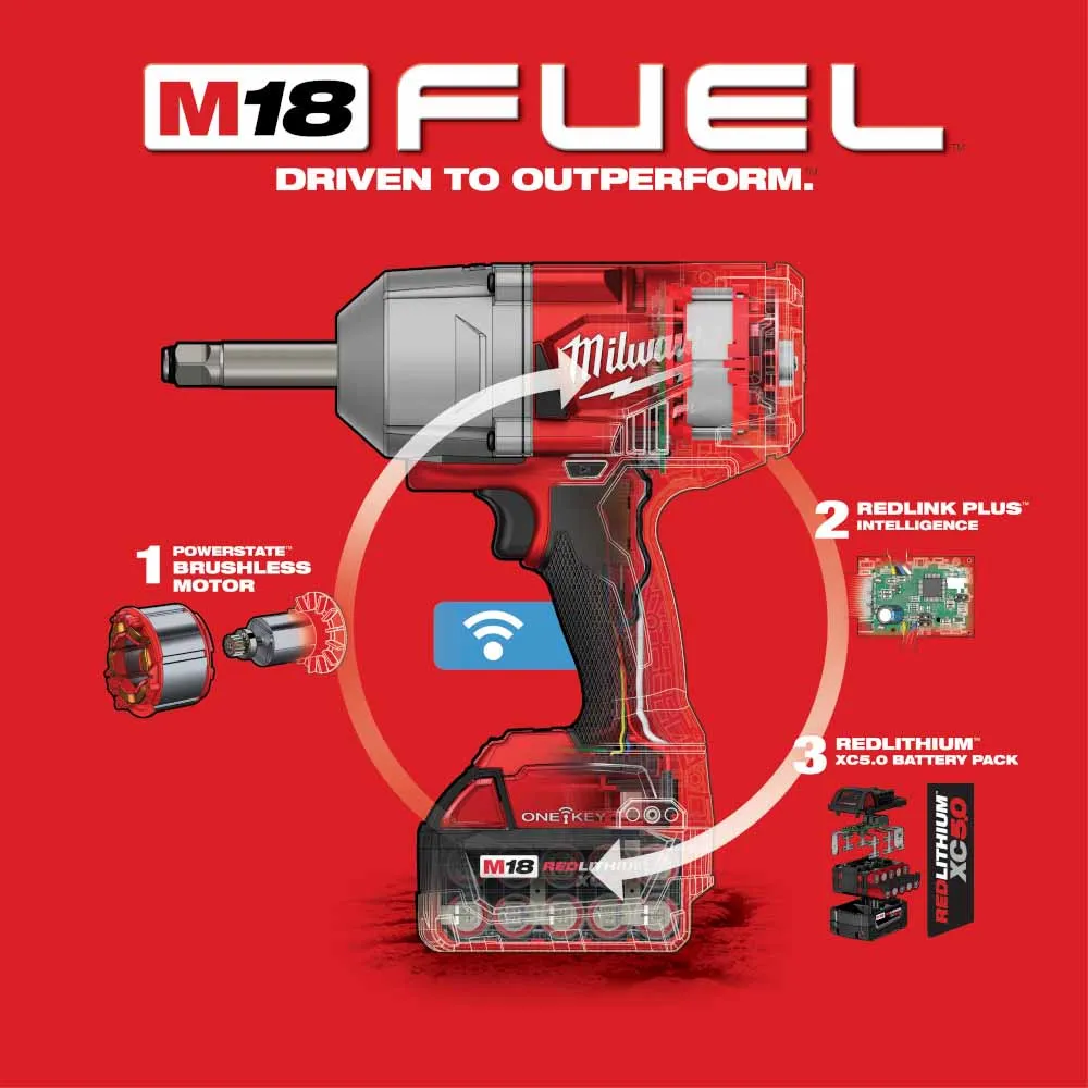 Milwaukee 2769-22 M18 FUEL 1/2" Ext. Anvil Controlled Torque Impact Wrench w/ONE-KEY Kit