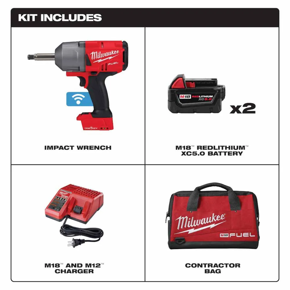 Milwaukee 2769-22 M18 FUEL 1/2" Ext. Anvil Controlled Torque Impact Wrench w/ONE-KEY Kit