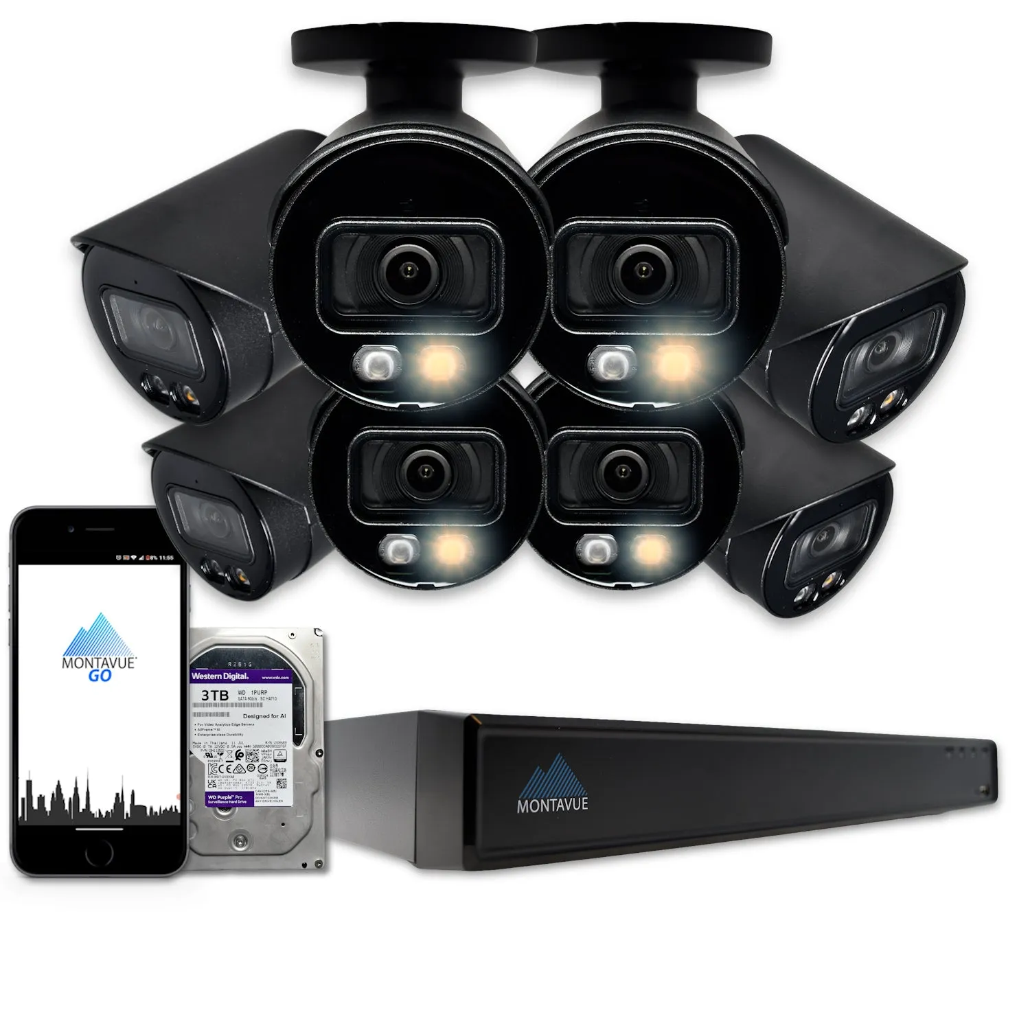 MTB4095 Package | 4MP 2K SMD  Bullet Cameras and 16 Channel NVR with 3TB HDD