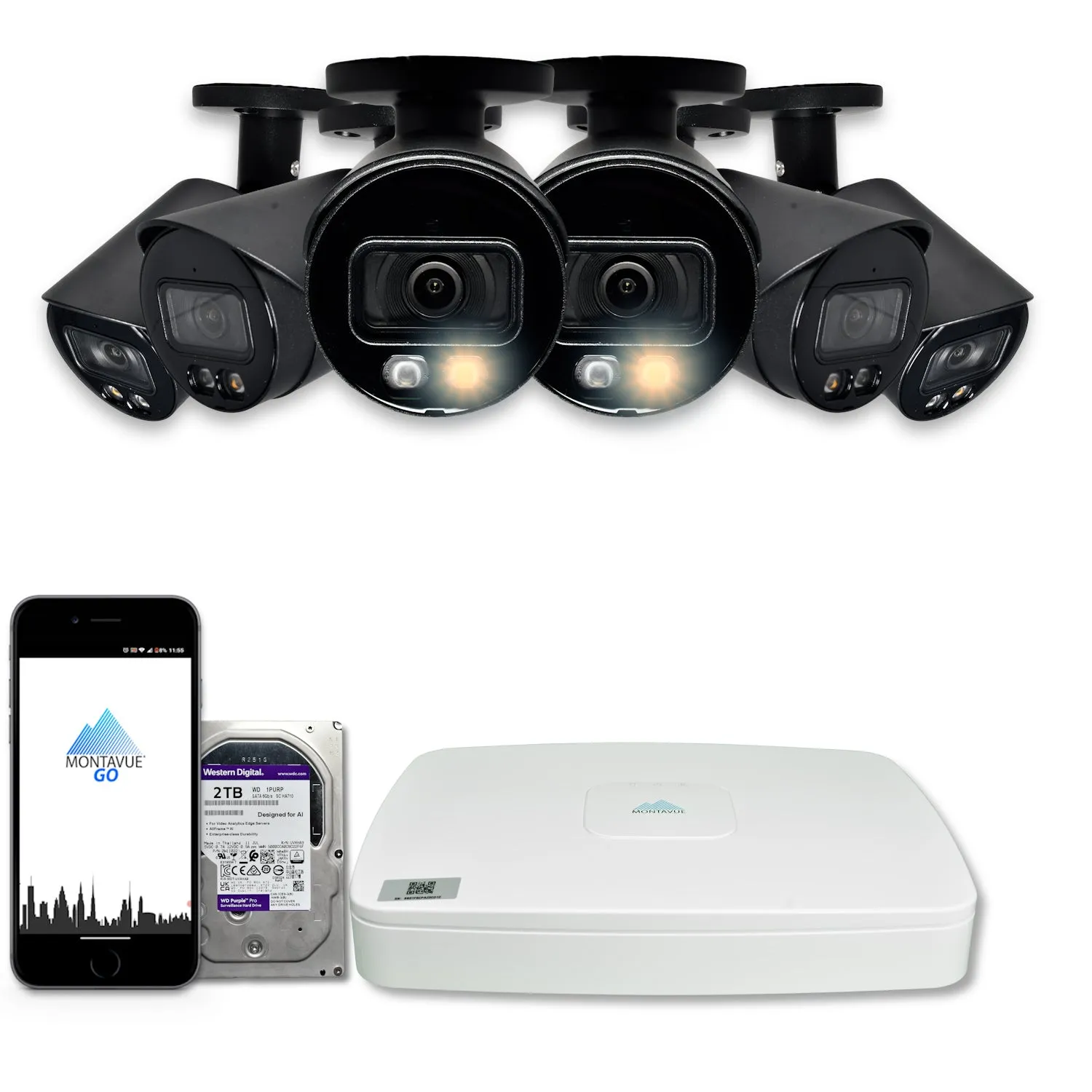 MTB4095 Package | 4MP 2K SMD  Bullet Cameras and 8 Channel NVR with 2TB HDD