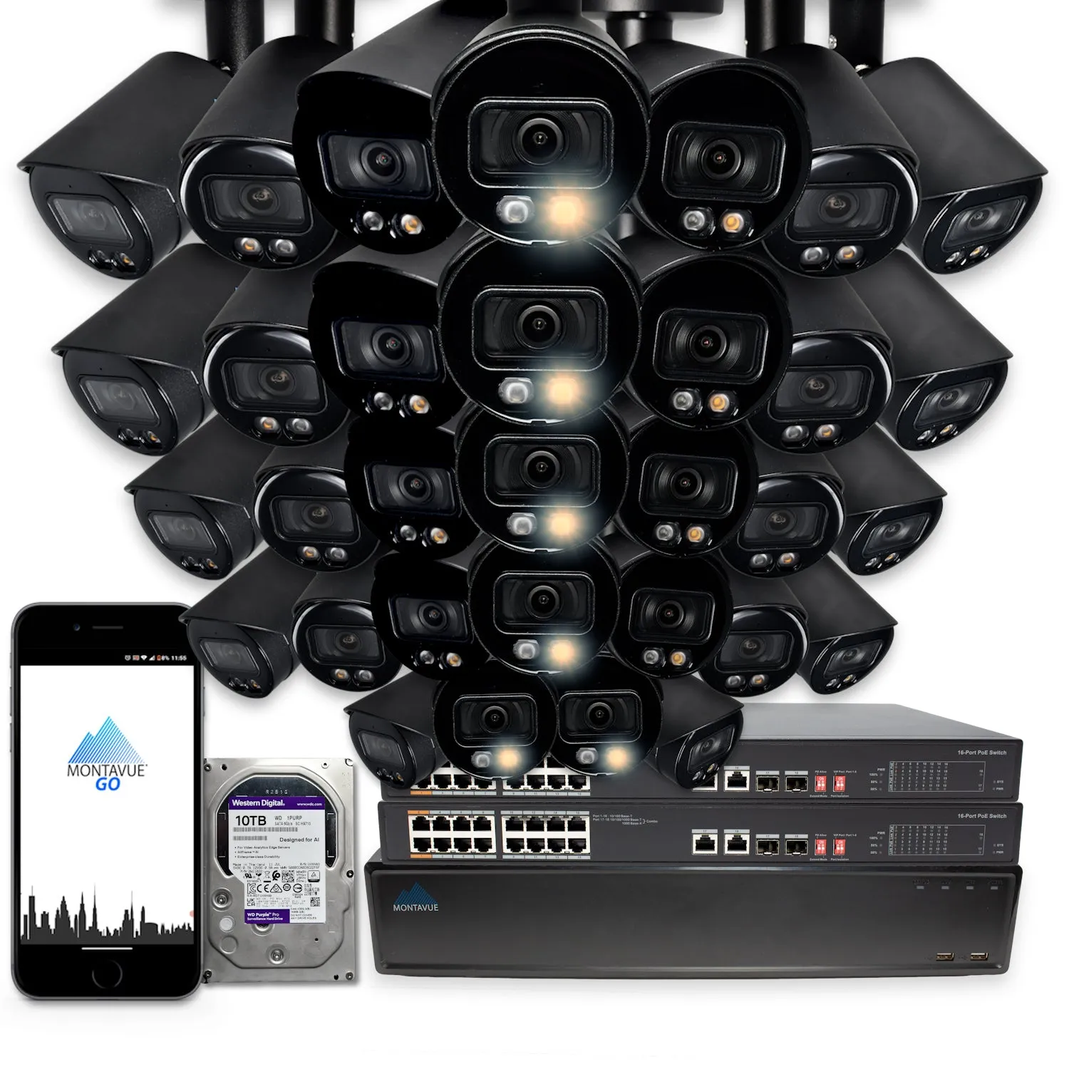 MTB8111 Package | 8MP 4K SMD  Bullet Cameras and 64 Channel NVR with 10TB HDD