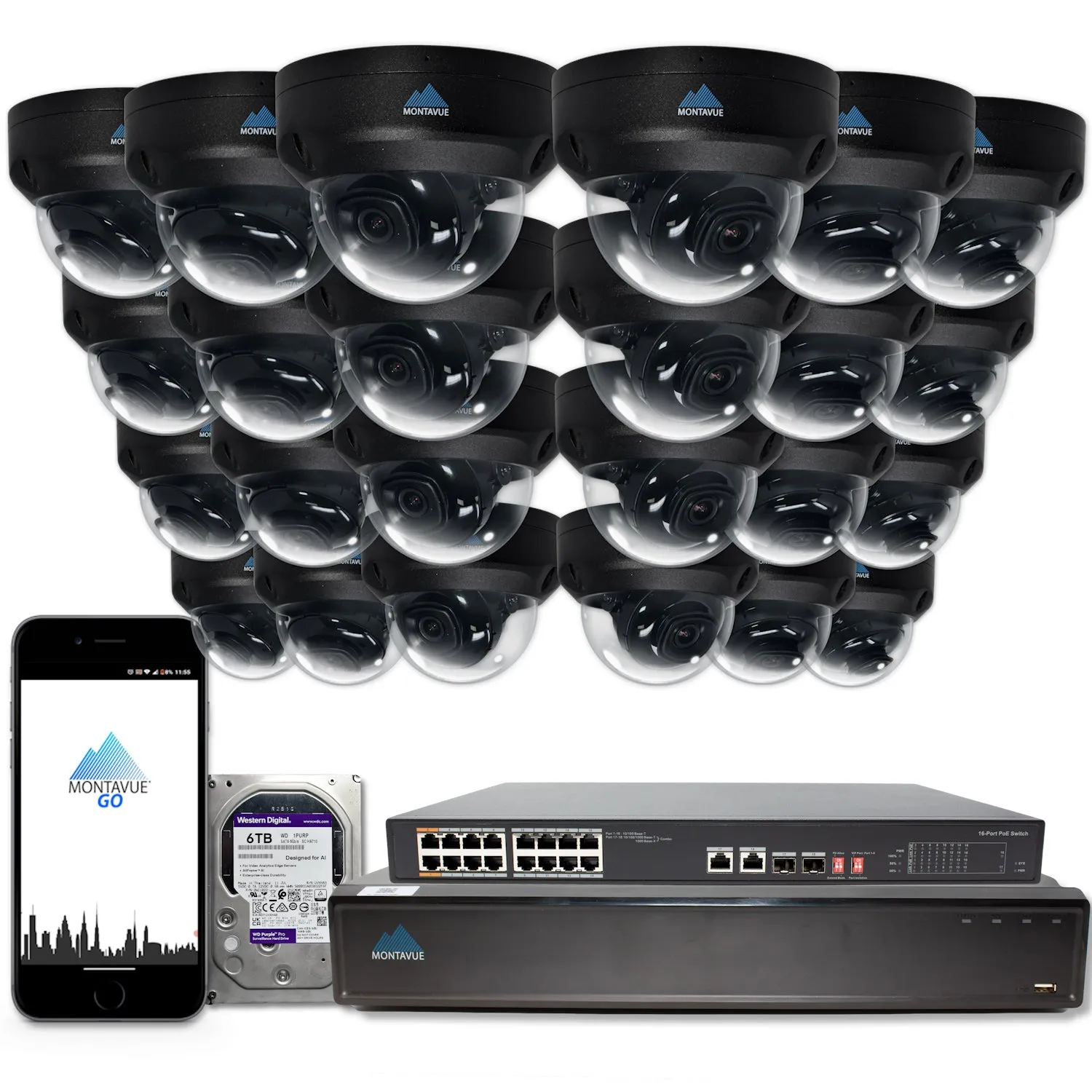 MTD4095 Package | 4MP 2K SMD  Dome Cameras and 32 Channel NVR with 6TB HDD