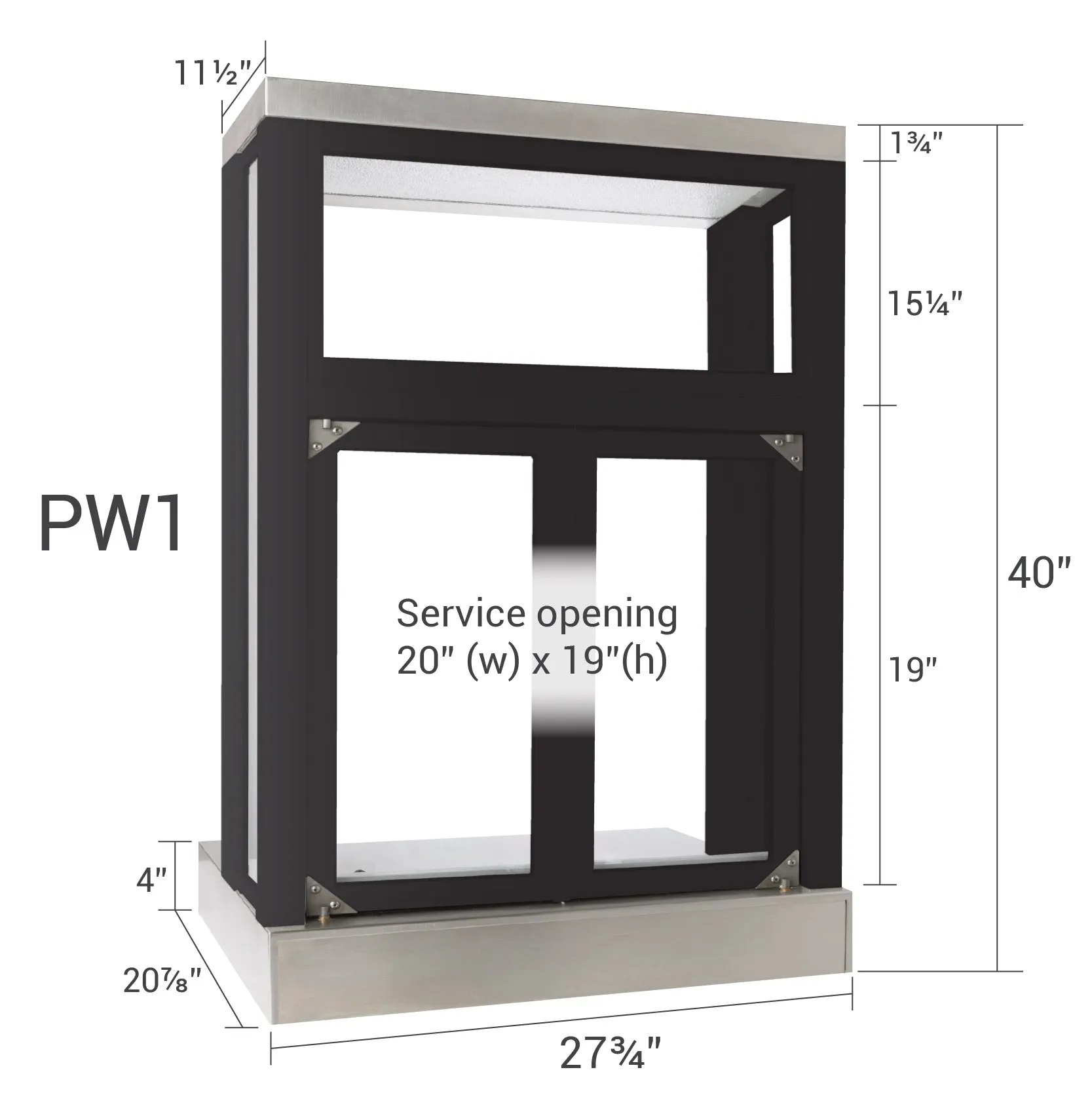 Quikserv Push Bar Panoramic Bi-Fold Drive Thru Transaction Windows | CSE-QS-PW