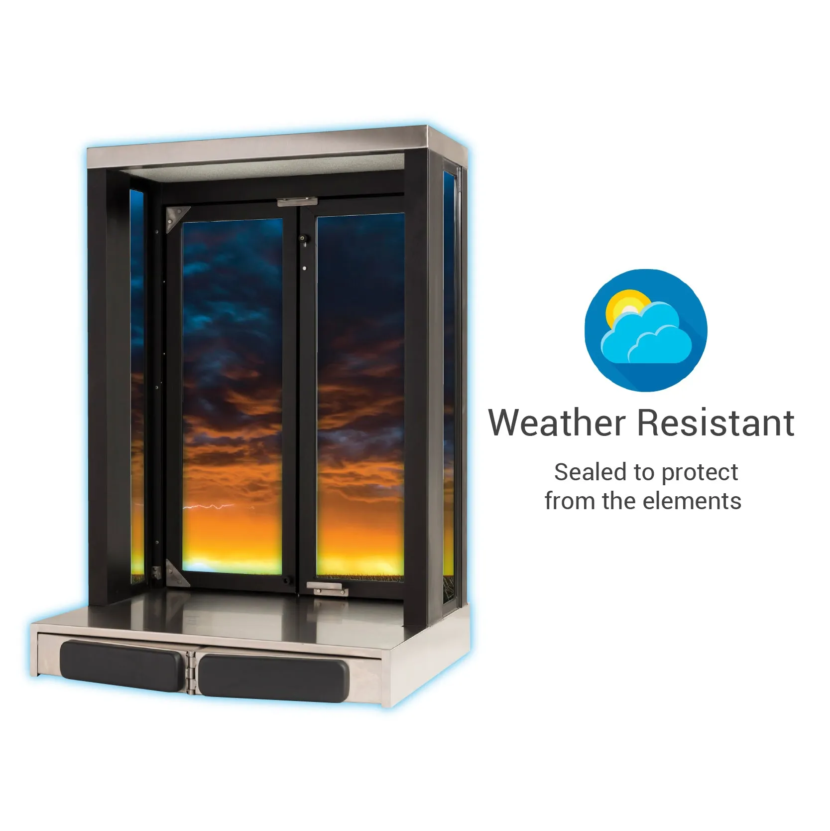Quikserv Push Bar Panoramic Bi-Fold Drive Thru Transaction Windows | CSE-QS-PW