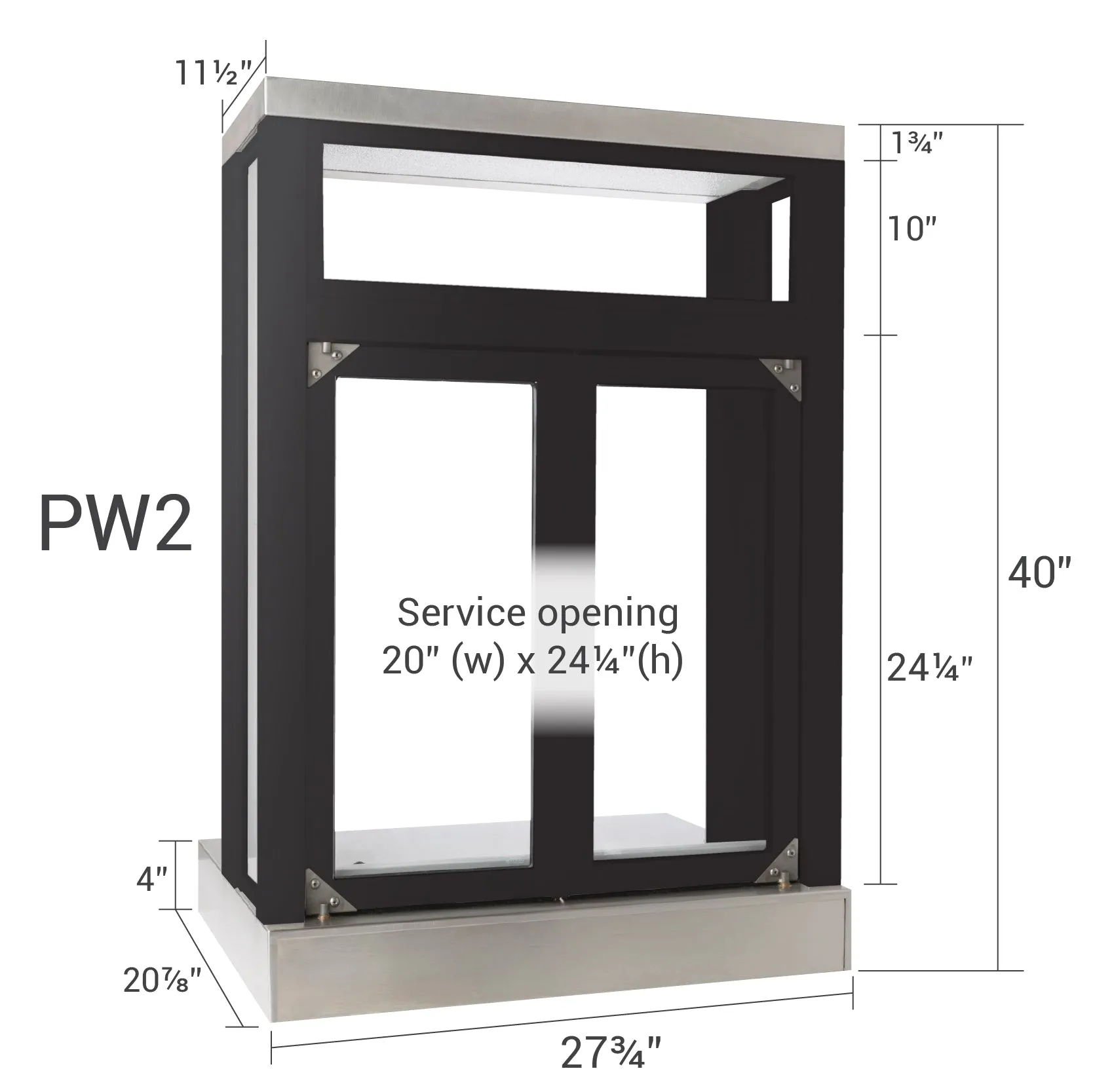 Quikserv Push Bar Panoramic Bi-Fold Drive Thru Transaction Windows | CSE-QS-PW