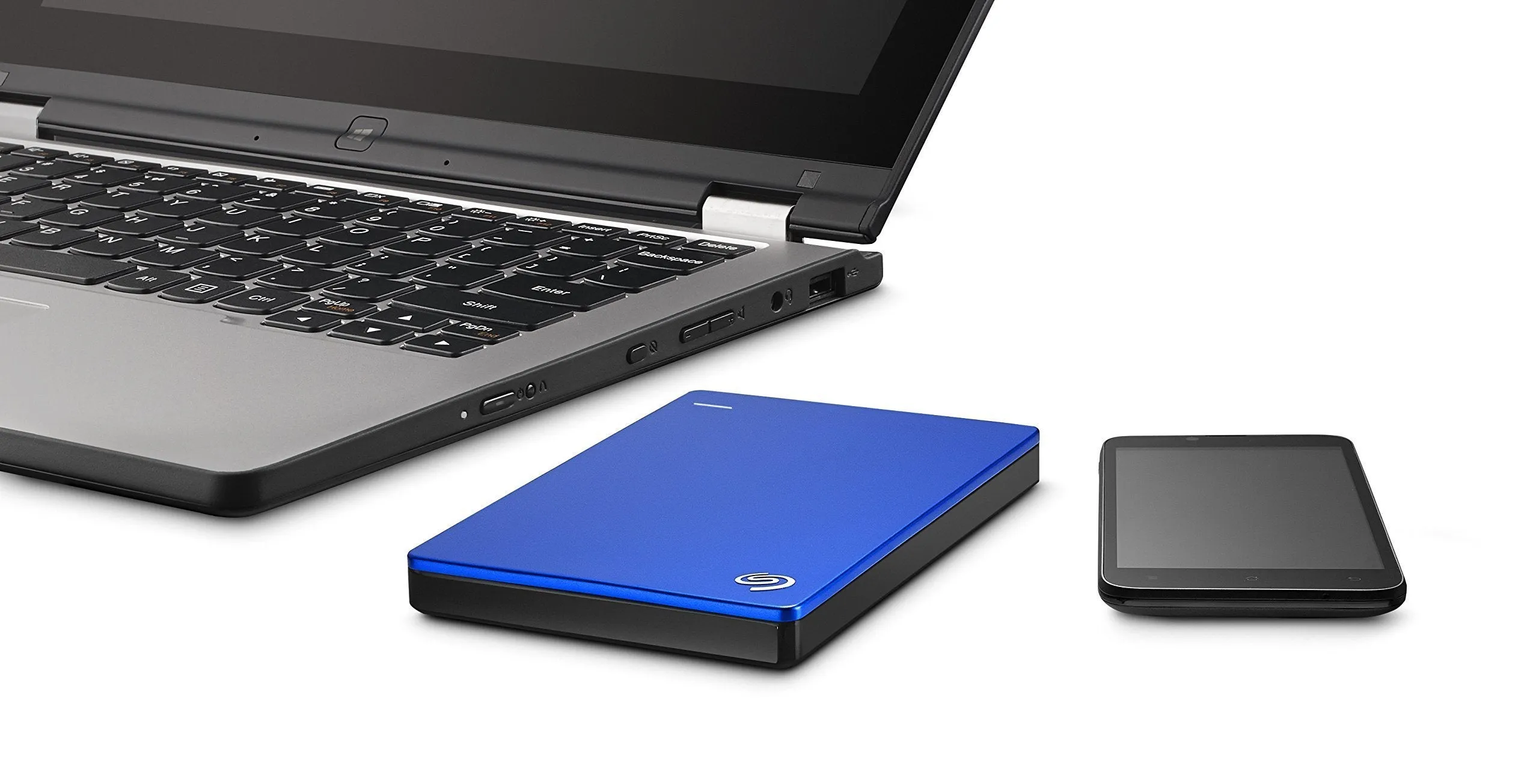 Seagate Backup Plus Slim 2TB Portable Hard Drive External USB 3.0, Blue   2mo Adobe CC Photography (STDR2000102)