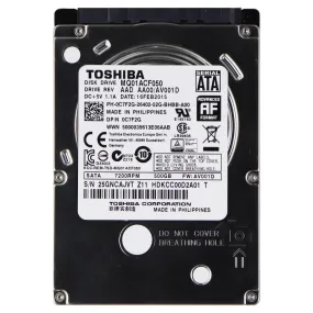 Toshiba (500GB) 7200RPM 2.5 SATA HDD Hard Drive (MQ01ACF050)
