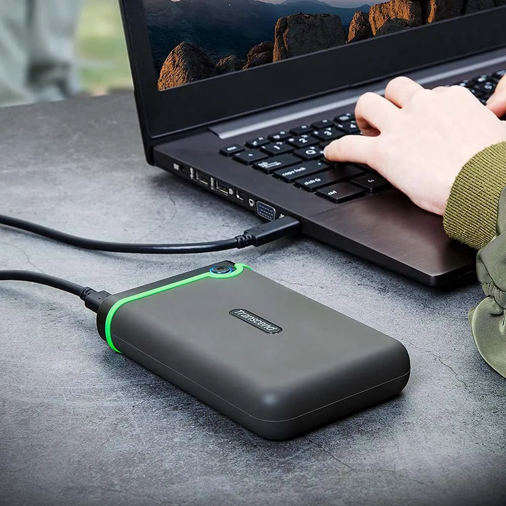 Transcend 4TB USB3.1 USB Type-C StoreJet  Rugged External Hard Drive (TS4TSJ25M3C) - Grey