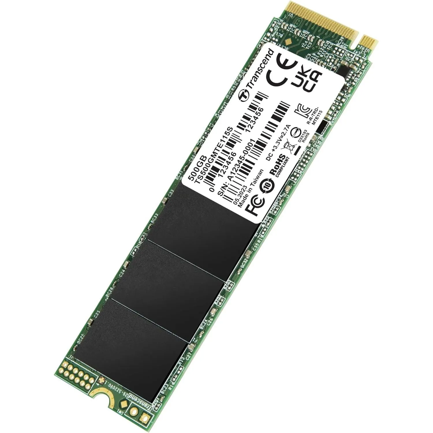 Transcend 500GB M.2 2280 PCIe Gen3x4 NVMe SSD - TLC