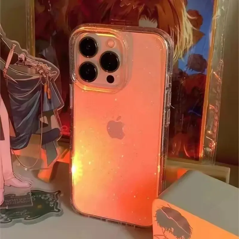 Uakiss Luxury Glitter Transparent Bling Case For iPhone 16 15 14 13 12 11 Pro Max 16E X XR XS 7 8 Plus SE2 Shockproof Soft Bumper Cover