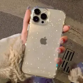 Uakiss Luxury Glitter Transparent Bling Case For iPhone 16 15 14 13 12 11 Pro Max 16E X XR XS 7 8 Plus SE2 Shockproof Soft Bumper Cover