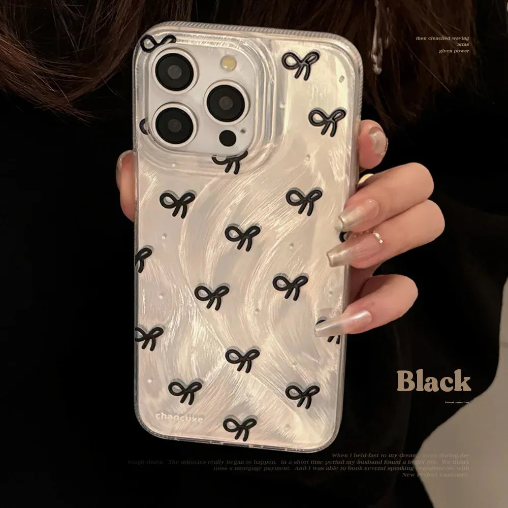 Uakiss Luxury Laser Silver Bow Knot Case for Xiaomi Poco X6 X3 X5 M6 Pro 4G Mi 11 Lite 5G NE Phone Shockproof Hard Bumper Cover Fundas