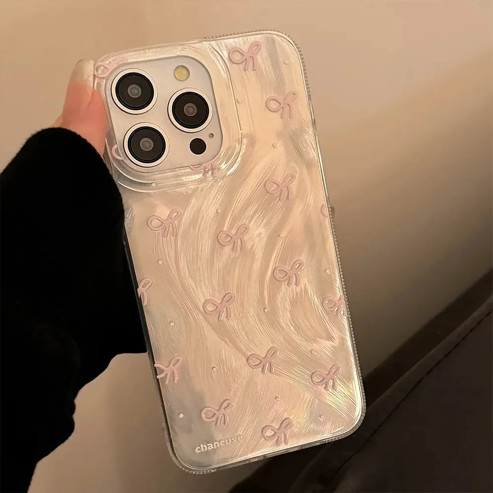Uakiss Luxury Laser Silver Bow Knot Case for Xiaomi Poco X6 X3 X5 M6 Pro 4G Mi 11 Lite 5G NE Phone Shockproof Hard Bumper Cover Fundas