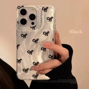 Uakiss Luxury Laser Silver Bow Knot Case for Xiaomi Poco X6 X3 X5 M6 Pro 4G Mi 11 Lite 5G NE Phone Shockproof Hard Bumper Cover Fundas