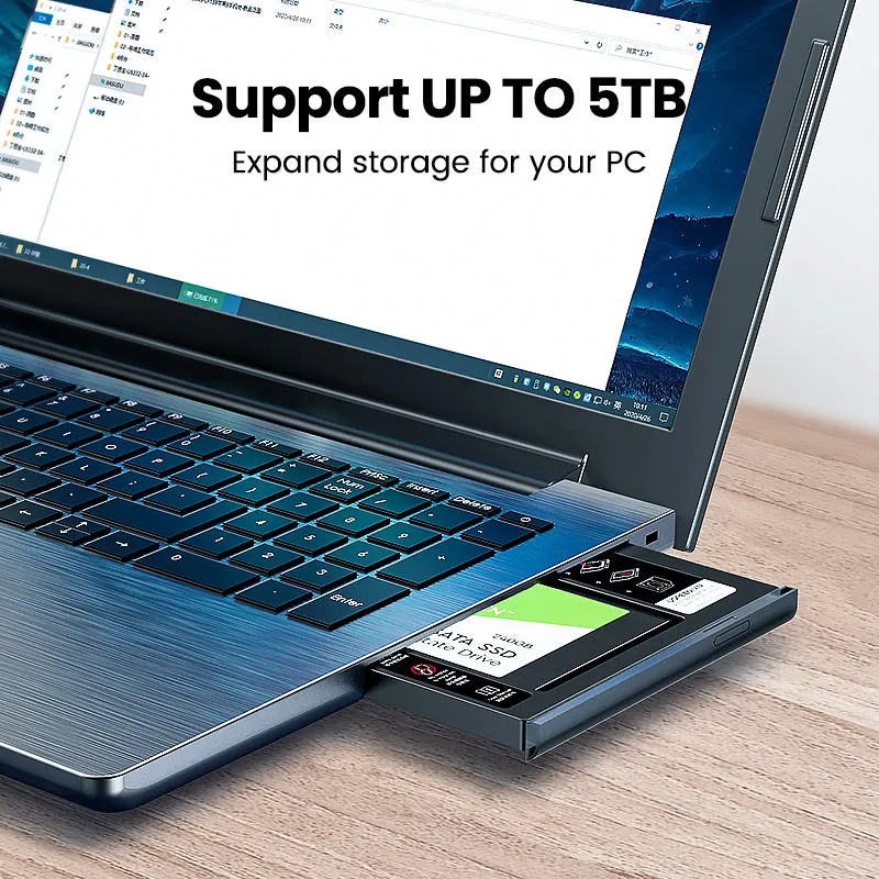 UGREEN 2.5" SATA III HDD/SSD Caddy Cradle Box with 5TB Support Capacity and Up to 6Gbs Data Transmission for PC, Computer, Desktop, Laptop | 70657