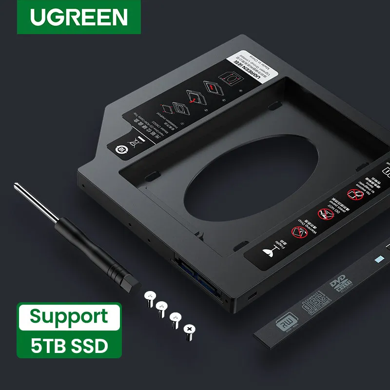 UGREEN 2.5" SATA III HDD/SSD Caddy Cradle Box with 5TB Support Capacity and Up to 6Gbs Data Transmission for PC, Computer, Desktop, Laptop | 70657