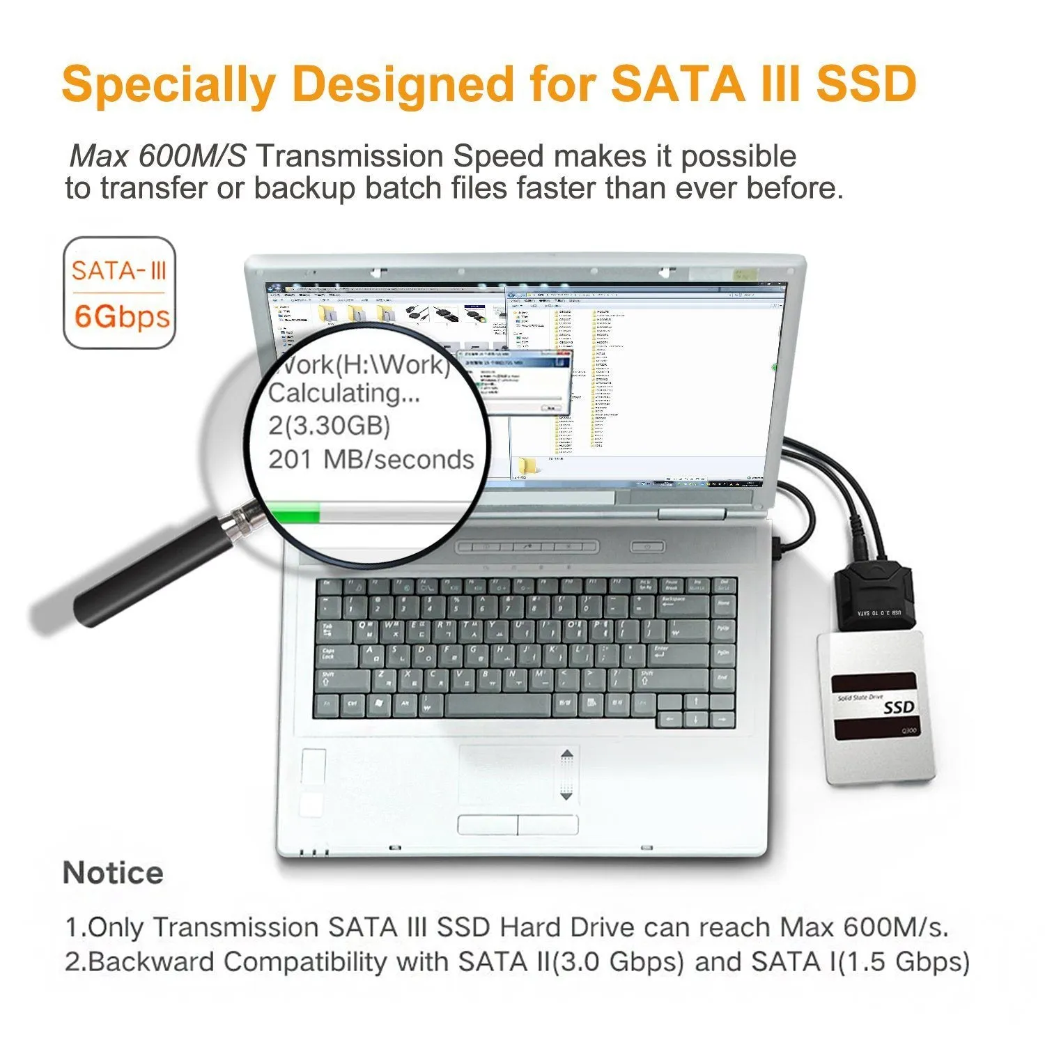 USB 3.0 to SATA Converter Adapter for 2.5"/3.5"SATA HDD/SSD Hard Drive Disks