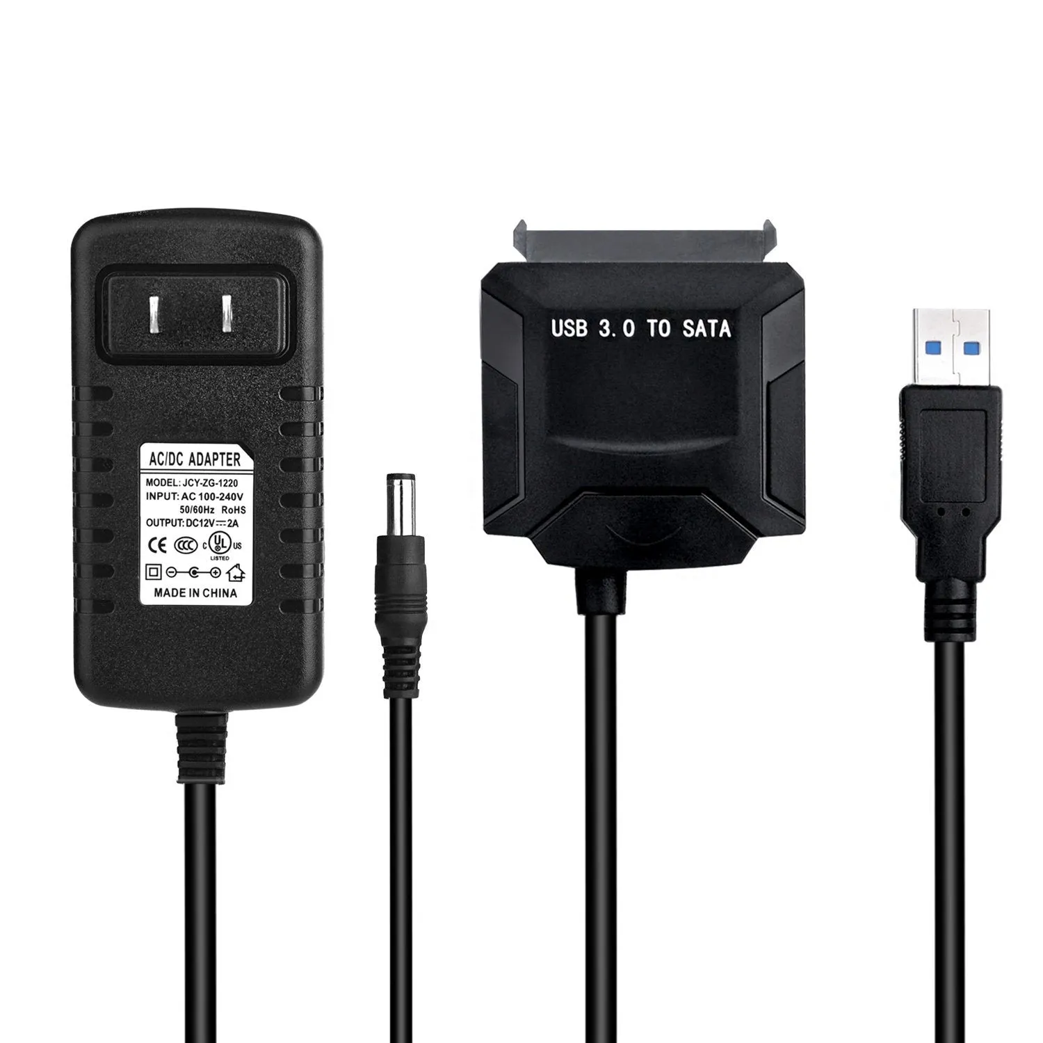 USB 3.0 to SATA Converter Adapter for 2.5"/3.5"SATA HDD/SSD Hard Drive Disks