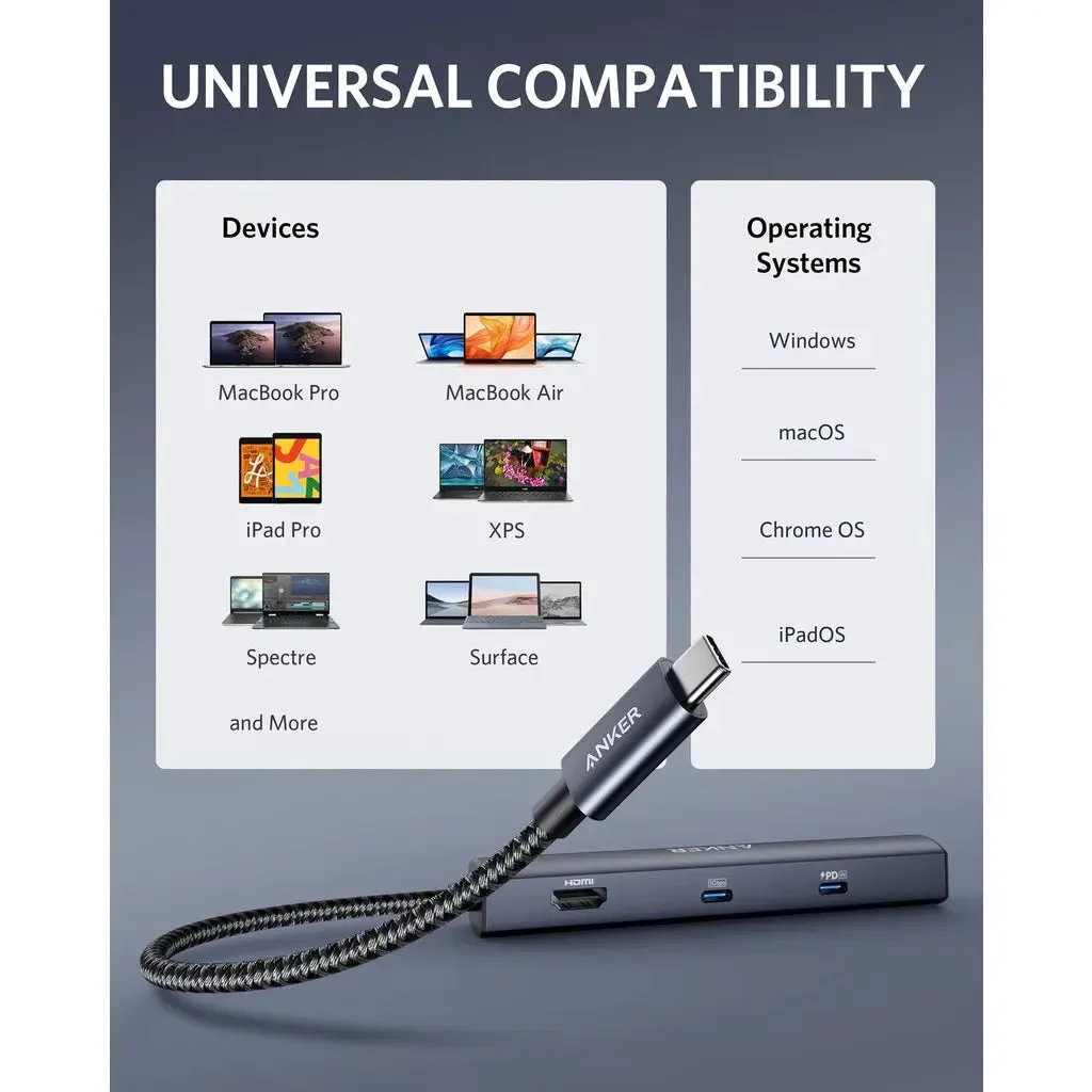 USB C Hub, PowerExpand 6-in-1 USB C PD Ethernet Hub Adapter