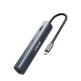 USB C Hub, PowerExpand 6-in-1 USB C PD Ethernet Hub Adapter