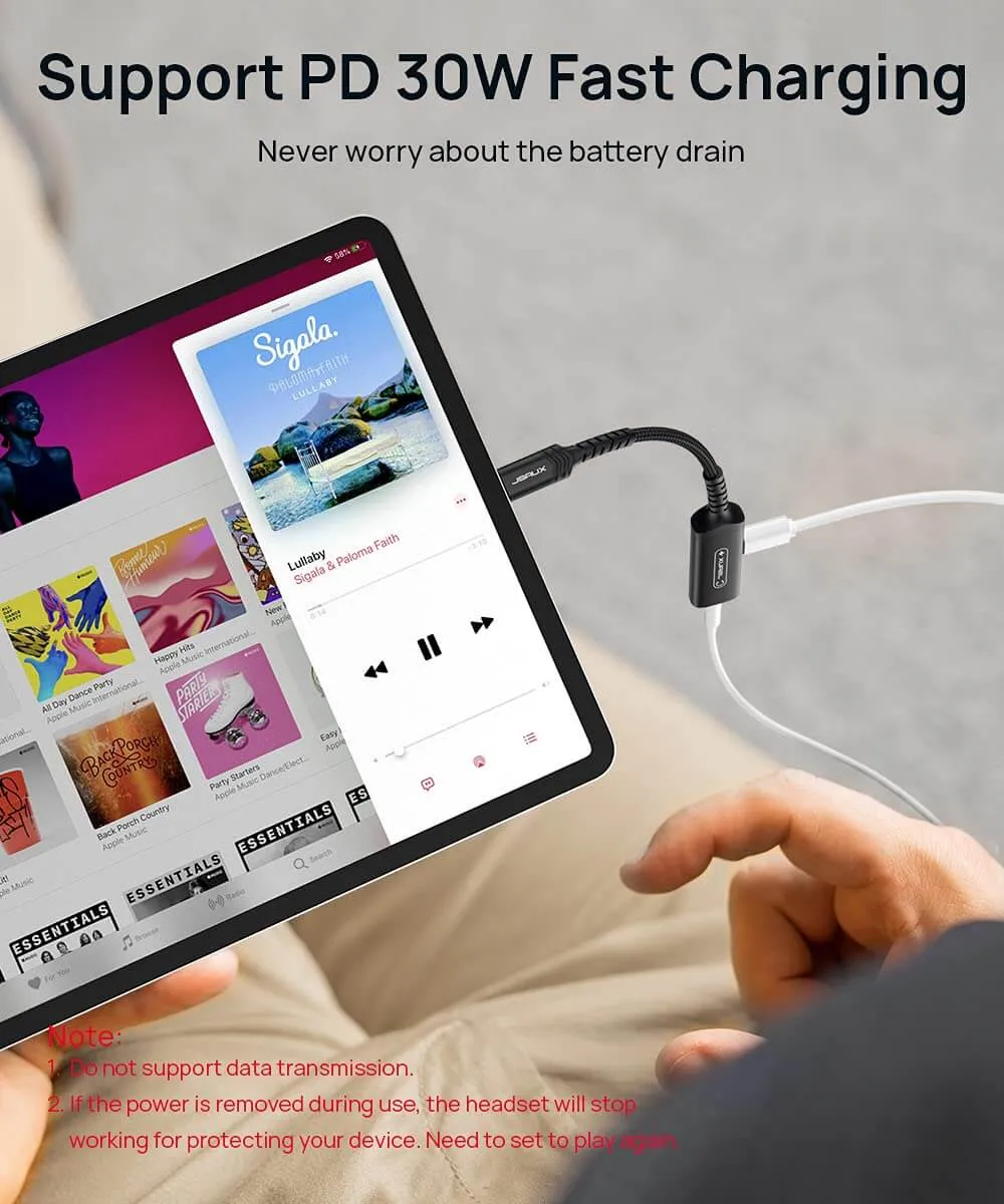 USB-C to 3.5mm Audio and Charging Adapter