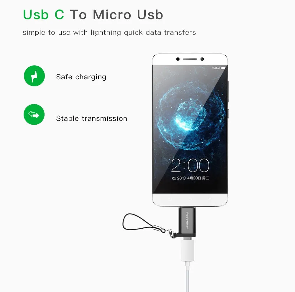 USB Type-C Male to Micro USB Female Adapter