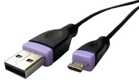 USB v2.0 Cord: "A" Male to Micro-B Male, 3 ft